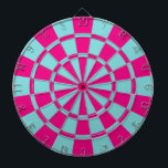 Aqua und Hot Pink Dartscheibe<br><div class="desc">Aqua-und Hot-Pink-Dart-Karte</div>