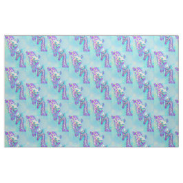 Aqua und lila Giraffen Stoff