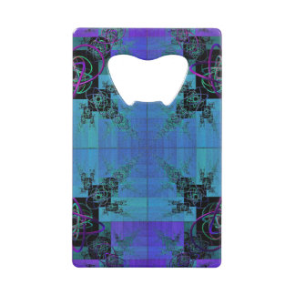 Aqua und Lilac Fraktal Joy Bottle Opener Geldbeutel Flaschenöffner