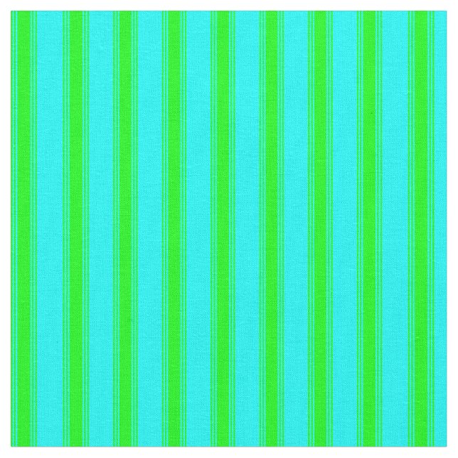 Aqua und Limone Streifen Stoff (Nahaufnahme)