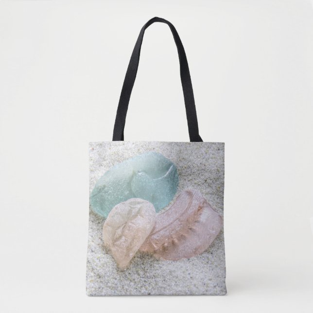 Aqua- und Pfirsichglas - Tasche (Vorderseite)