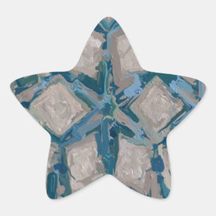 Aqua und Taupe Glaze #8295 Stern-Aufkleber