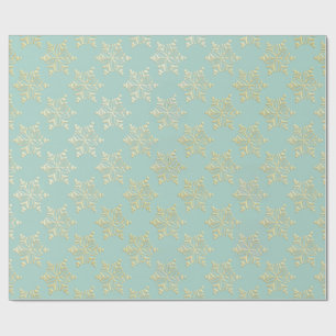 Aqua- und Teal-Weihnachtspapier mit goldenen Akzen Geschenkpapier