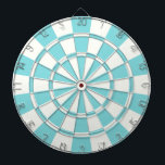 Aqua und Weiß Dartscheibe<br><div class="desc">Aqua and White Dart Board</div>