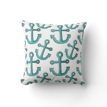 Aqua und White Anchors Nautical
