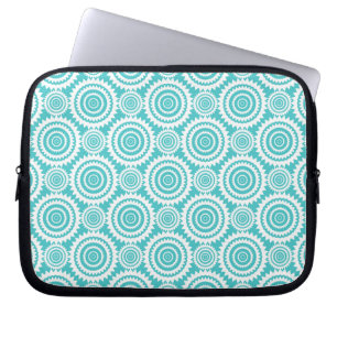 Aqua und White Geometric Muster Laptopschutzhülle