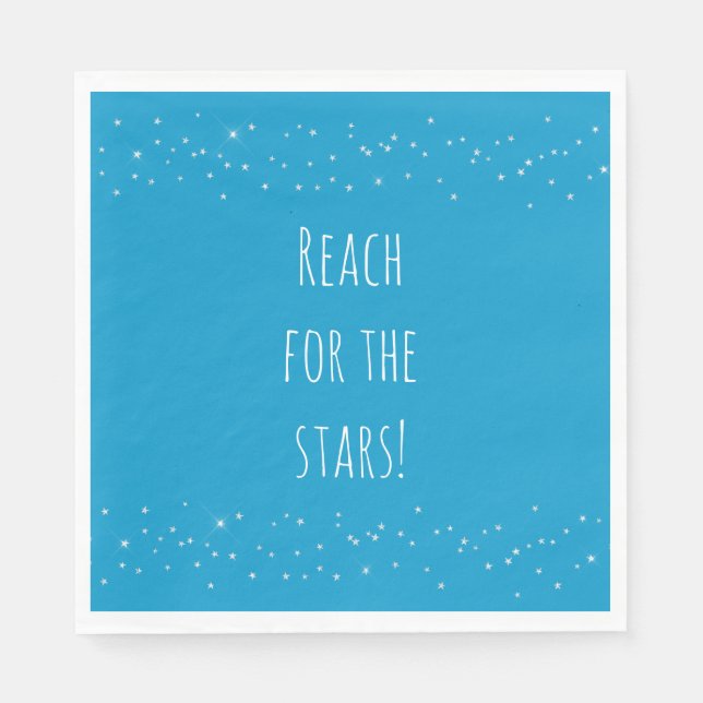 Aqua und White Stars Serviette (Vorderseite)