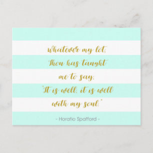 Aqua und White Strip "Es ist gut mit meinem Soul" Postkarte