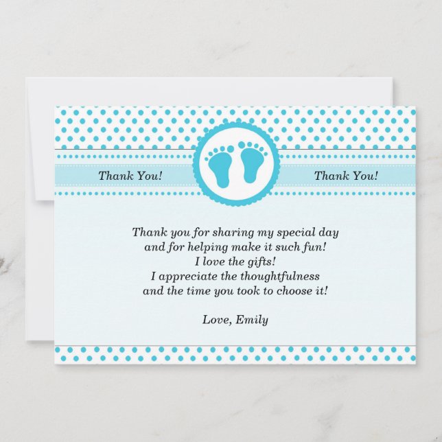 Aqua unisexe de carte de remerciements de baby (Devant)