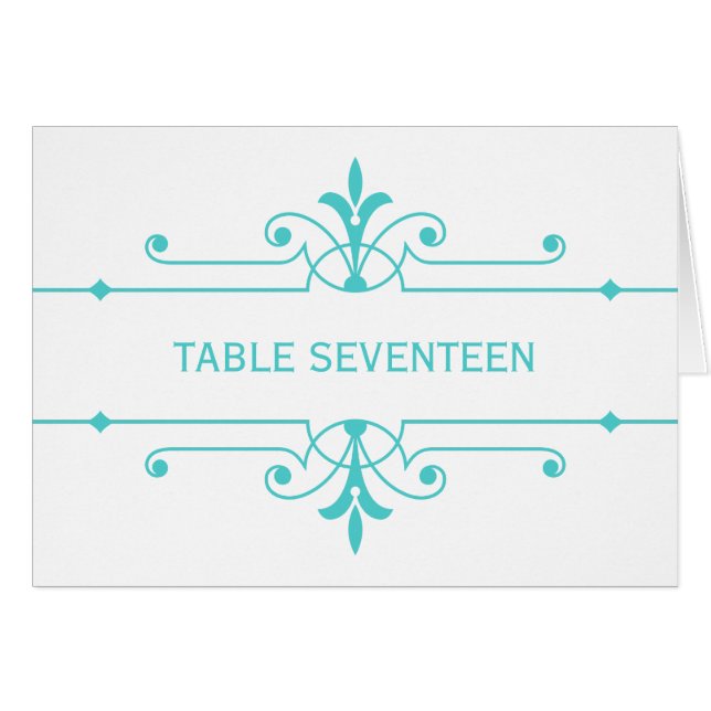Aqua v2 Extravagante Tischnummer (Vorderseite (Horizontal))