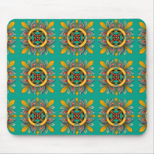 Aqua Viktorianisch Tile Design Mousepad