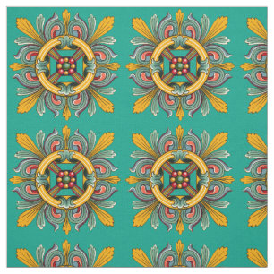 Aqua Viktorianisch Tile Design Stoff