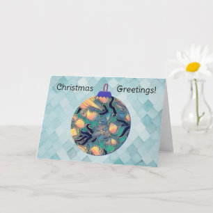 Aqua Vintag Style Blue Weihnachtsschmuckkarte Karte