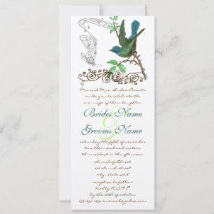 Aqua vintage et Faire-part de mariage Inséparable