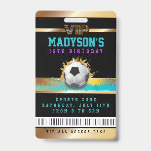 Aqua VIP SOCCER TOUT ACCÈS Gold Pass Badge
