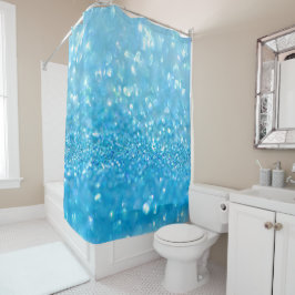 Aqua-Wasser-Baby-Blau-Glitzer Duschvorhang