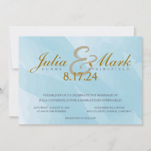 Aqua Watercolor Faire-part de mariage