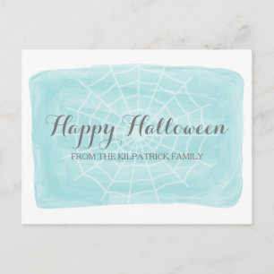 Aqua Watercolor Spione WebHalloween Postkarte
