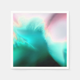 Aqua Wave Abstrakt Art Paper Napkin Serviette