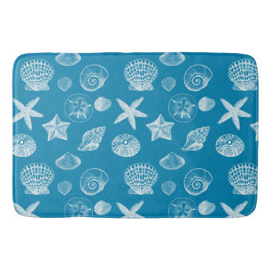 Aqua-Weiß-Muscheln Badematte