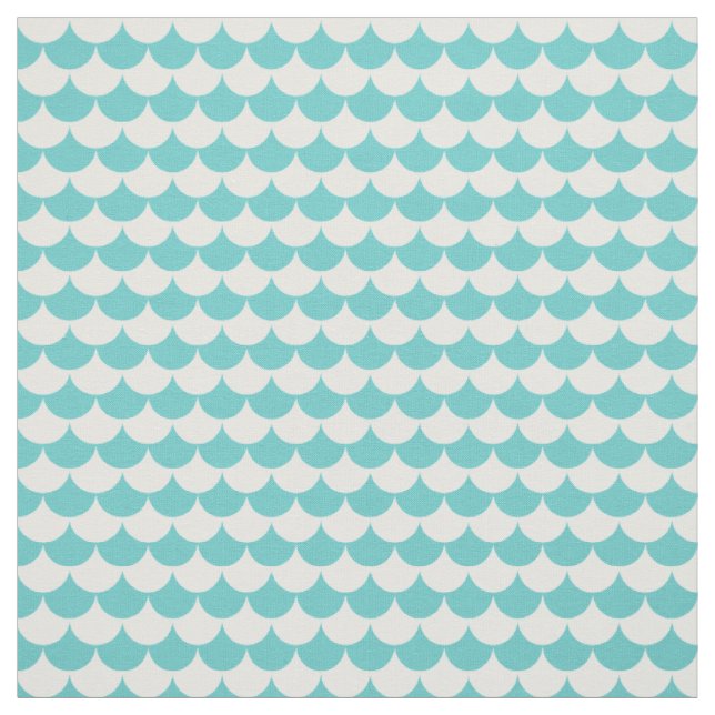 Aqua-weiße Muster-Skalen Stoff (Muster)
