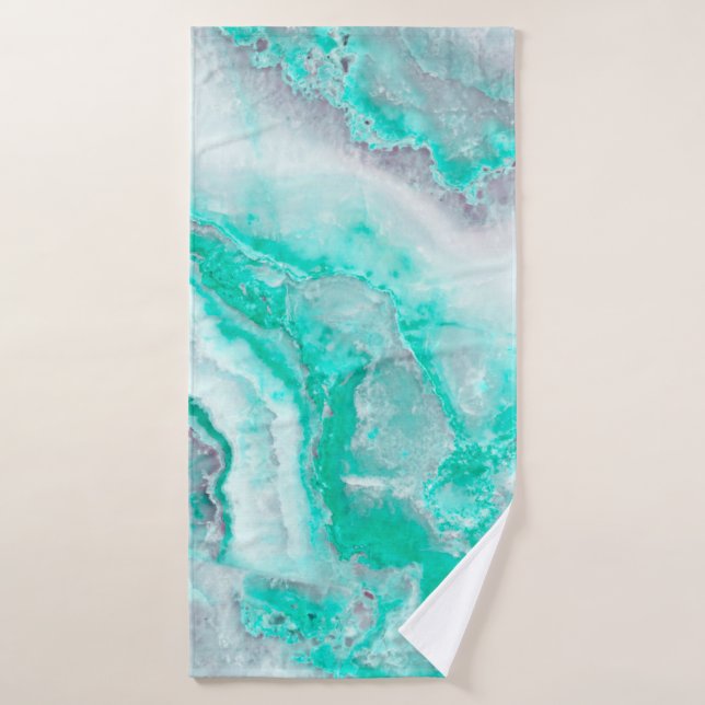 Aqua-weißer Edelstein-Achat-Mineral-Quarz Badhandtuch Set (Badehandtuch)
