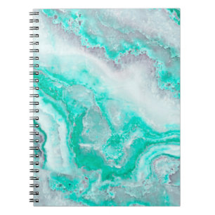 Aqua-weißer Edelstein-Achat-Mineral-Quarz Notizblock