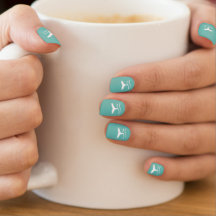 Aqua Whale's Tail Ocean Theme Minx Nail Art