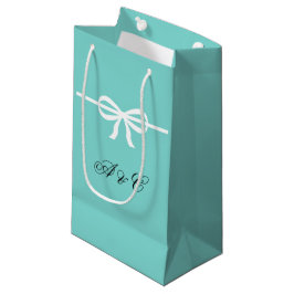 Aqua & White Bows Party Bags Kleine Geschenktüte