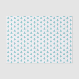 Aqua/White Christmas Baum Ikonisches Muster Seidenpapier