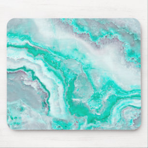 Aqua White Gemstone Agate Mineral Quarz Mousepad