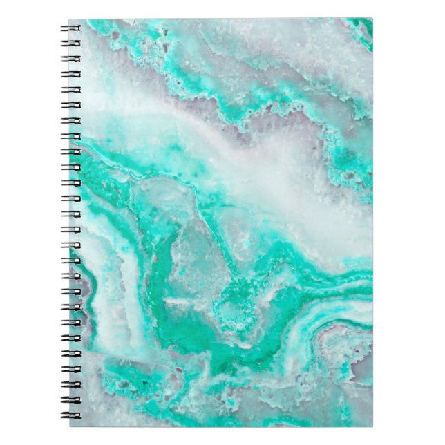 Aqua White Gemstone Agate Mineral Quarz Notizblock (Vorderseite)