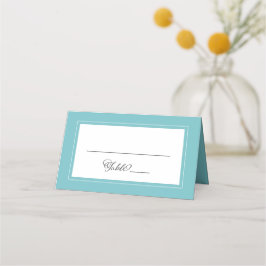 Aqua White Wedding Elegante schicke Grenze Platzkarte