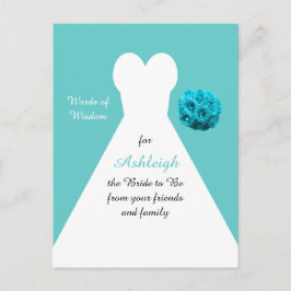 Aqua Words of Wisdom für Brides Post Card Hinweiskarte