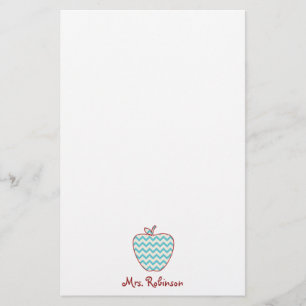 Aqua-Zickzack Apple-Lehrer Briefpapier