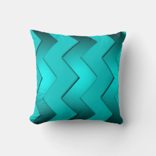 Aqua Zig Zag Designkissen Kissen