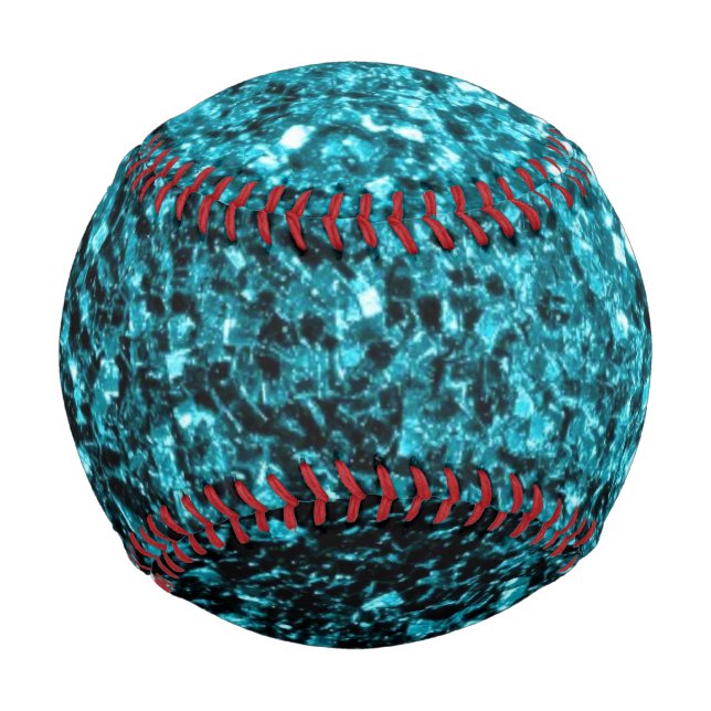 Aquablaue falscher Glitter funkelt Bling Baseball (Vorderseite)