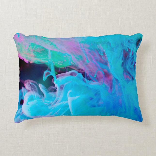 Aquabstrakte, Acrylfarben, kunstvoll, künstlerisch Dekokissen (Vorderseite)
