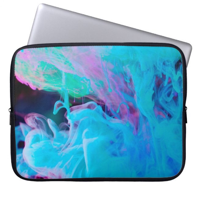 Aquabstrakte, Acrylfarben, kunstvoll, künstlerisch Laptopschutzhülle (Vorderseite)