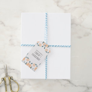 Aquädukte Pfirsich Birthday Border Art Square Geschenkanhänger