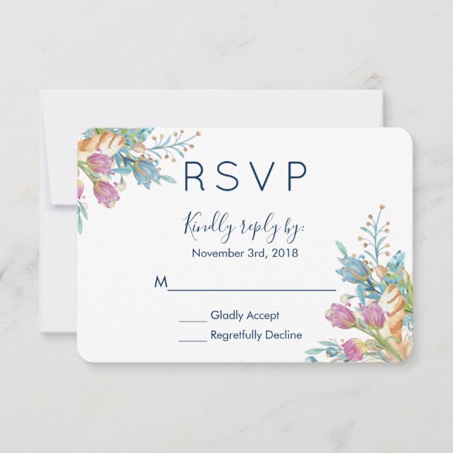 Aquädukte Tulips Floral Bouquet UAWG RSVP Karte (Vorderseite)