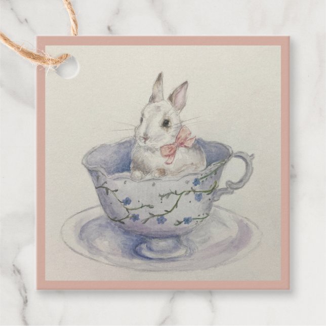 Aquäduktion Bunny im Tessin | Whimsical Square-Ges Geschenkanhänger (Vorderseite)