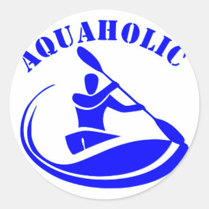 Aquaholic Kajak-Typ Runder Aufkleber