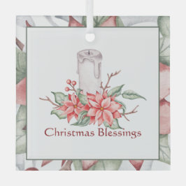 Aquakultur und Poinsettia Weihnachten Ornament Aus Glas