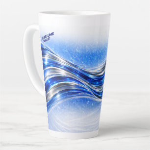 Aqualume Flow Shirt – Blaue Silberwellen-Energie-D Milchtasse