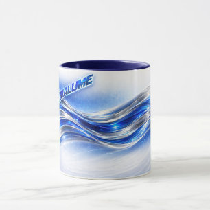 Aqualume Flow - Tasse Énergie Vague Bleu Argent