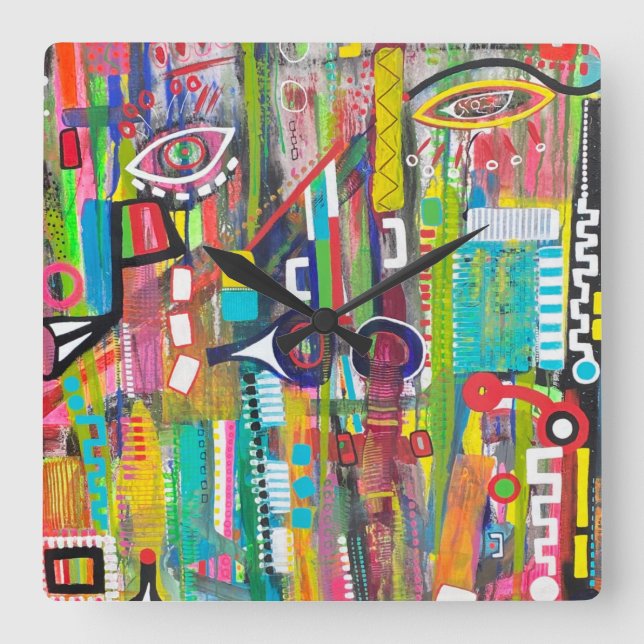 Aqualung Wall Clock Quadratische Wanduhr (Vorderseite)