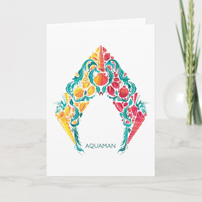 Aquaman | Aquaman & Mera Themed Seashell Logo Karte (Vorderseite)