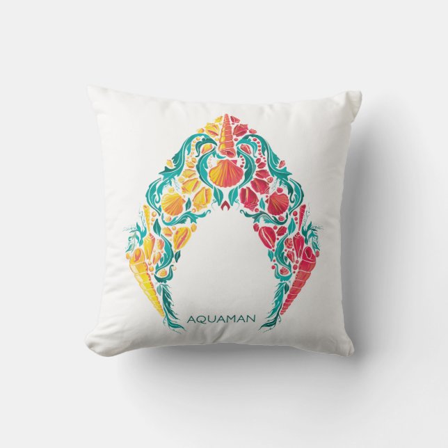 Aquaman | Aquaman & Mera Themed Seashell Logo Kissen (Vorderseite)