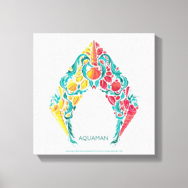 Aquaman | Aquaman & Mera Themed Seashell Logo Leinwanddruck (Vorderseite)